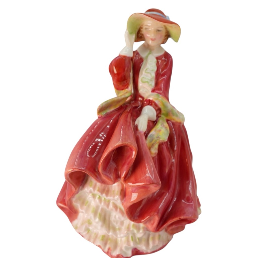 Royal Doulton Red and Cream Lady Figurine - “Top o’ the Hill” HN1834